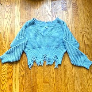 Cropped grey sweater